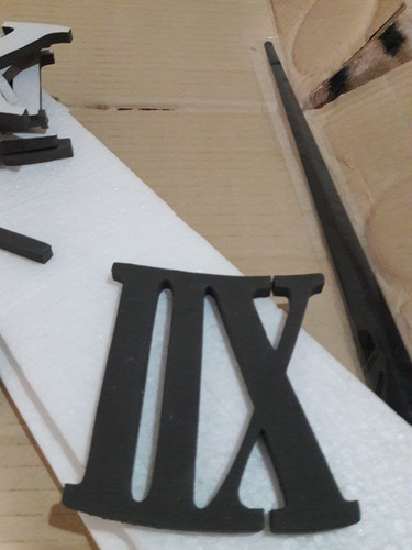 Reloj Gigante De Pared Modelo Romano Grandes Efecto 3d. Negro