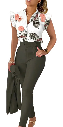 Conjunto Casual Dama Oficina  Pantalon Y Remera