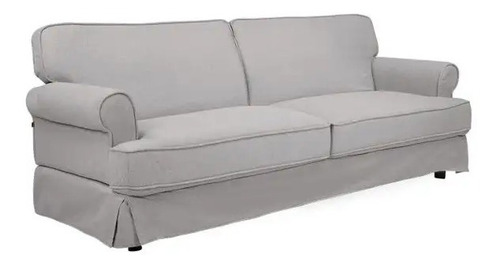 Sofá-cama Gaia, poltrona Monie cinza claro, tamanho duplo 211 cm, base de madeira, 1 unidade