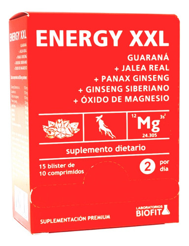 Suplemento Energy Xxl Biofit 150c Ginseng Guarana Magnesio