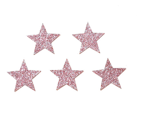 Aplique Termoadhesivo Estrellas Glitter Pack X 5 Unidades