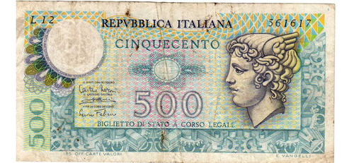 Billete 500 Liras Italia 1979