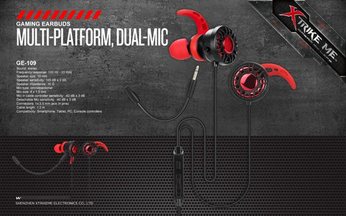 Imagen 7 de 7 de Auriculares C/micrófono Gamer Xtrike Me Ge-109 + Cuota -*