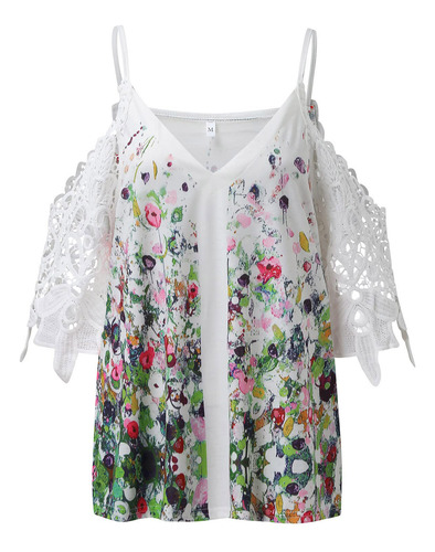 Blusa Con Hombros Descubiertos Para Mujer Con Cuello En V Y