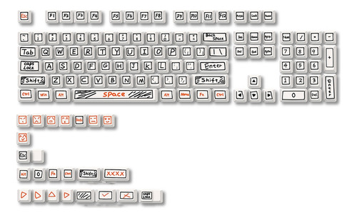 Teclas Graffiti Keycap Xda Pbt 127 Teclas Mechanical Gaming