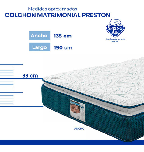 Colchón Matrimonial Spring Air Preston Back Supporter