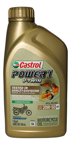 Aceite De Motor. Power 1 V-twin 4t 20w-50, 1 Qt Castrol