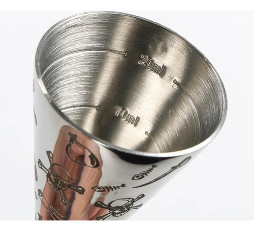 2 X Taza Medidora De Material Acero Inoxidable 30/60 Ml