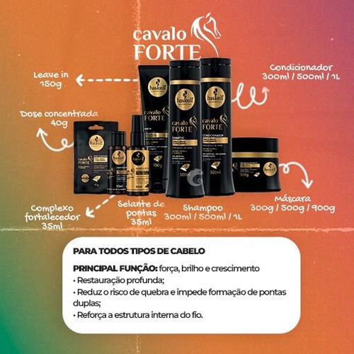 Kit Haskell Cavalo Forte Shampoo E Condici 300ml + Dose Cav