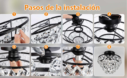 Lámpara Candelabro Techo Colgante Cristal E26 E27 Hermosa