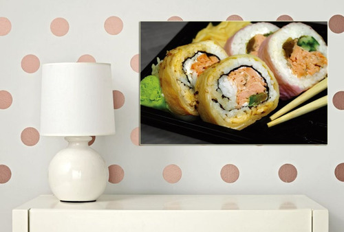 Cuadro 20x30cm Sushi Roll Maki Salmon Comida Japonesa M2