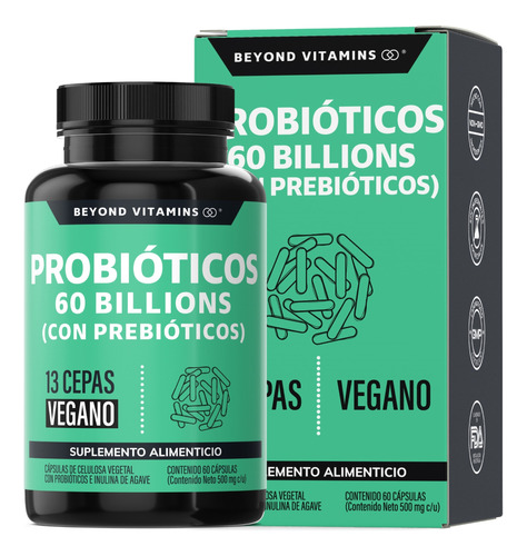 Probioticos 60 Billion Ufc + Prebióticos  - 60 Cápsulas