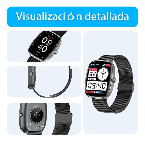 Reloj Inteligente Smart Watch Bluetooth,para Hombre Y Mujer - Monitor Cardiaco, 100+ Modos Deportivos, Alarma De Sueño Y Notificaciones Push