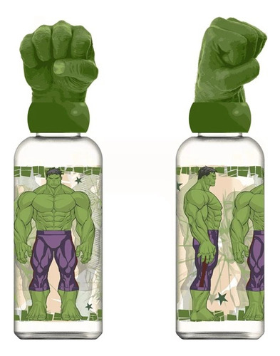 Botella Con Figurin  3d Increíble Hulk  Avengers Brazo