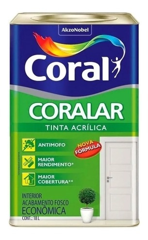 Imagem 1 de 2 de Tinta Acrílica Coral Antimofo 18l
