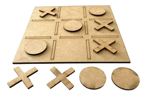 Kit 25 Jogos Da Velha Mdf Decoração Aplique Corte Laser 15cm