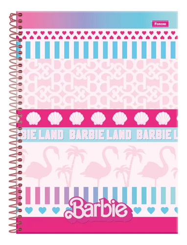 Cadernos Universitário Barbie 160f 10m Feminino Escolar 1 Un Cor Rosa