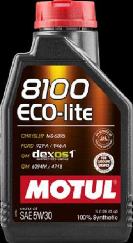 Motul 8100 Eco-lite 5w30- Fiat, Dexos1 -4(quatro) Litros