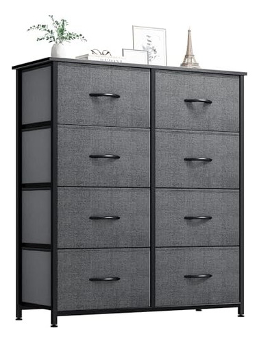 Cómoda Para Dormitorio, Cómoda De Tela Con 8 Cajones, Cómoda
