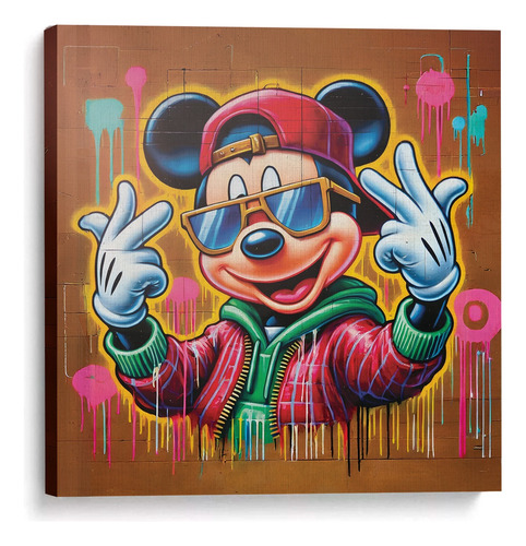 Mickey Mouse Urban Paint Cuadro Canvas 60 X 60 Cm