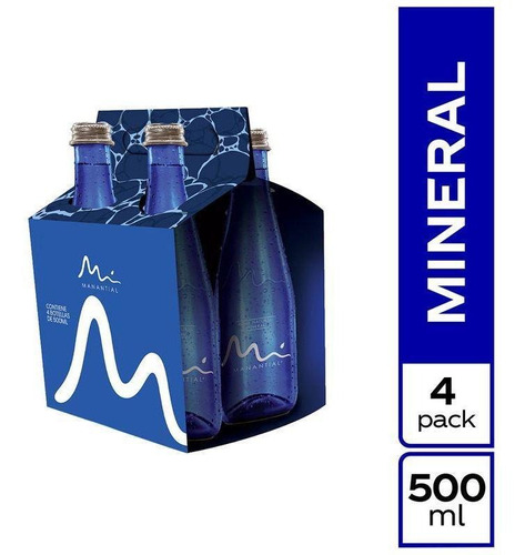 Pack Agua Manantial Sin Gas 500ml Vnr X 4 Unds