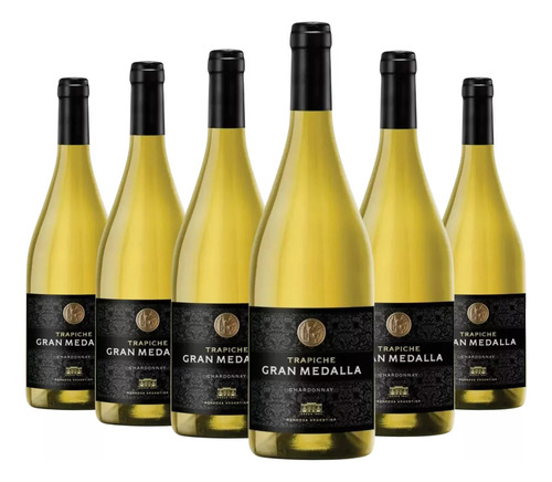 Trapiche Gran Medalla vino blanco chardonnay 6 botellas 750mL