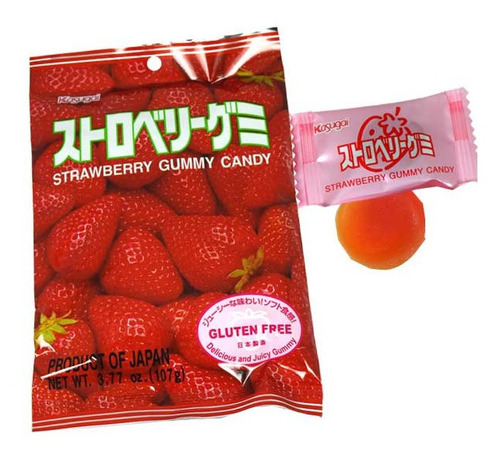 Imagen 3 de 4 de Gomitas De Sabor Fresa Kasugai Strarberry Japonesas