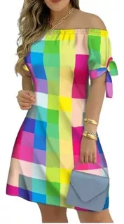 Vestido Midi Estampado Para Festas De Praia Para Mulheres.