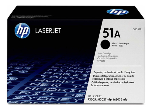 Toner Original Hp 51a Negro Q7551a Laserjet P3005 M3027