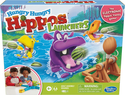 Juego Hasbro Gaming Hungry Hungry Hippos Launchers Para Niño