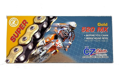 Cadena Transmisión Moto Cross Cz 520x120 Racing Kn 35.8 Clip