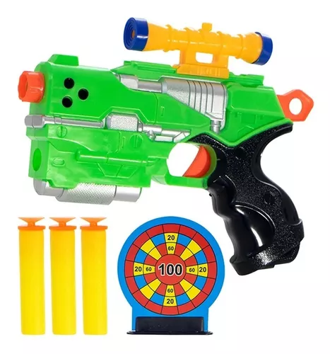 Arma Brinquedo Realista Soft Bullet Gun Silenciador E Dardos