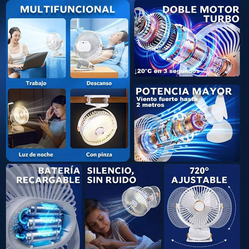 Sa A Ventilador De Escritorio Con Luz 5 Velocidades Diámetro