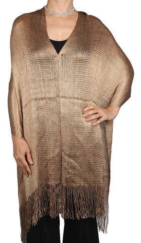 Imagen 2 de 3 de Blusa De Fiesta Poncho Lurex Brillo Casamiento Mujer