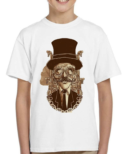 Remera De Niño Steampuk Art Hombre Man Lentes Maquina