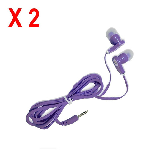 2x1 Auriculares In-ear Con Cable Jack 3.5 Mm Deportivos
