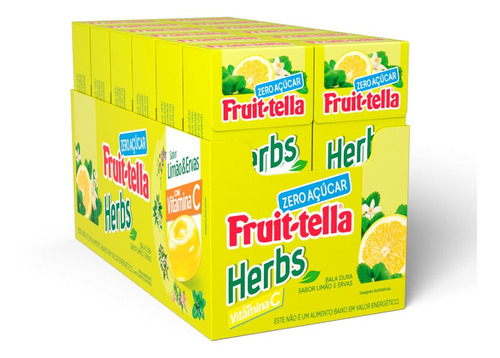 Fruit Tella Herbs Zero Açúcar Limão E Ervas 12unx18,9g