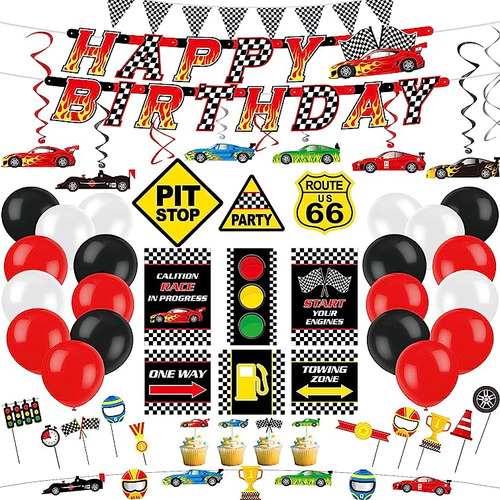 Decoraciones Para Fiestas Cumpleaños Autos Carreras Suminist