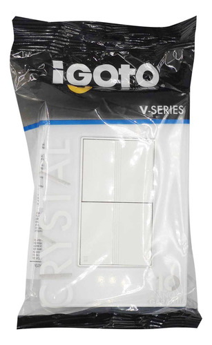 Placa Tipo Cristal 1 Apagador Senc Y 1 Esc 1.5 Mod Bco Igoto