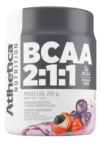 Atlhetica Nutrition Proseries BCAA 2:1:1 Aminoácidos. Pó sabor guaraná com açaí 210g.