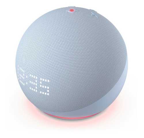 Imagen 2 de 5 de Amazon Echo Dot 5th Gen with clock con asistente virtual Alexa, pantalla integrada cloud blue 110V/240V