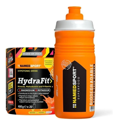 Kit Suplemento Namedsport Hydra Fit 400gr + Caramañola Elite
