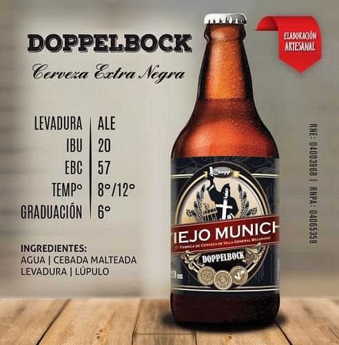 Cerveza Viejo Munich 6x500cm3 Artesanal + Pepinillos 370cm3