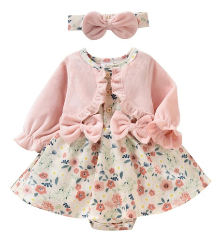 Ropa Bebé Niña Vestido Estampado De Flores.