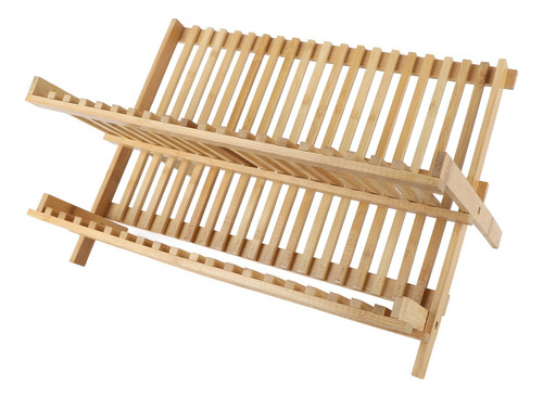 Estante Para Secar Platos De Madera Plegable, 20 Rejillas, 2