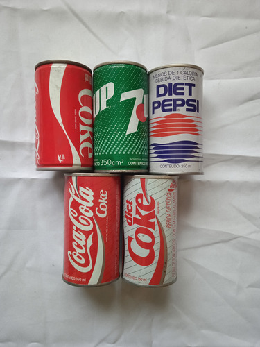 Latas Antiguas De Colección Lote Coca Cola Pepsi 7up 