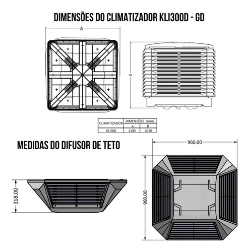 Climatizador Pólo Clima De Teto Kli Com Difusor