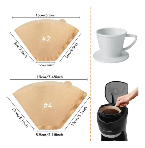 Yql 4 Filtros De Café De Cono Para Cafetera Ninja, 200 De 4