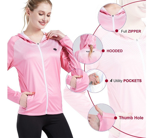 Camisa Mujer Con Capucha Casual Ropa Tipo Protección Uv