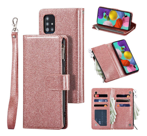 Funda Para Galaxy A51 Wallet Kickstand Rose